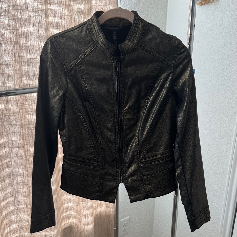 White House Black Market Black Leather Jacket